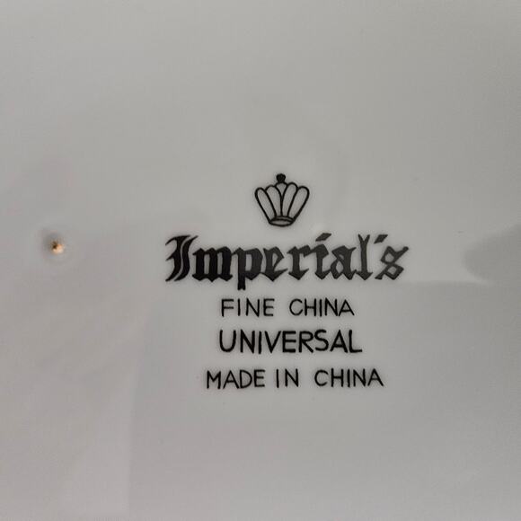 Imperial’s Fine China Universal 14"x10" Oval Serving Platter Black Floral Border - Picture 4 of 4